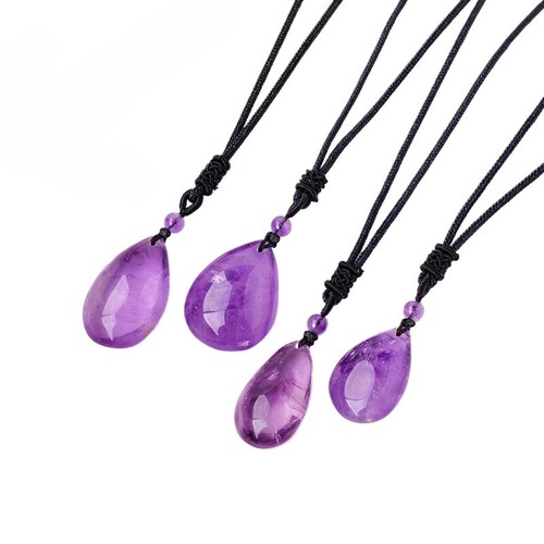 Colgante Teradrop Cristal Cuarzo Amatista Natural Mujer Hombre Collar Regalo Curación - Imagen 12 de 15
