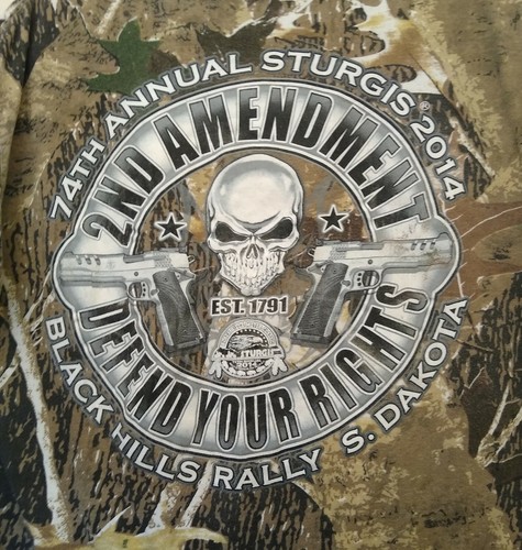 Motorrad Rallye 2nd Amendment Camouflage Verteidigen Sie Ihre Rechte Sturgis 2014 XL