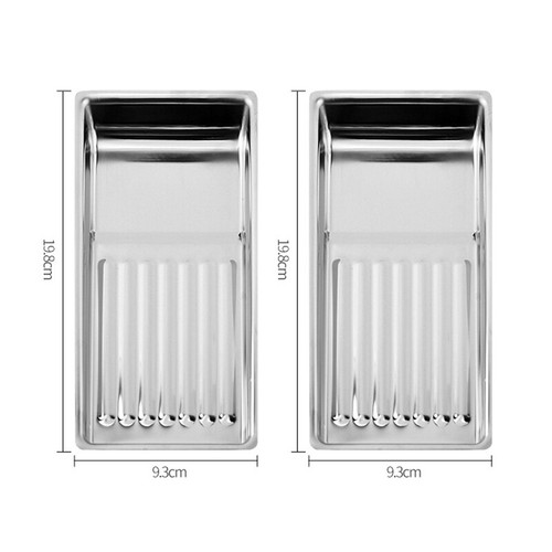2PZ Piastra Nail Art Acciaio Inox Disinfezione Piatti Stoccaggio Vassoio Strumenti Pulizia - Foto 4 di 12
