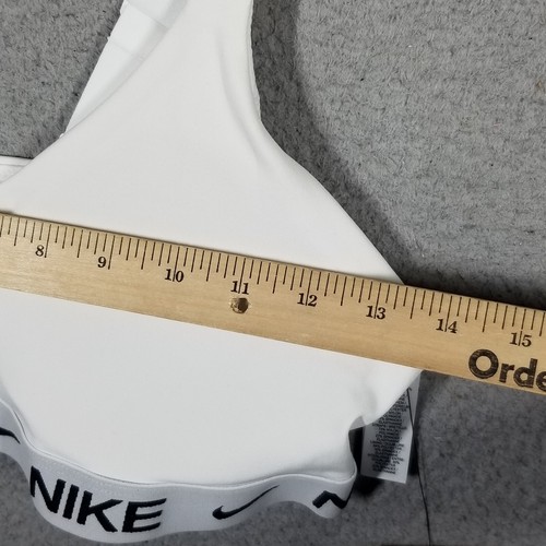 Nike Dri-FIT Swoosh Indy Sports Bra Medium White Black Gray impact FD1065-101 - Picture 6 of 10