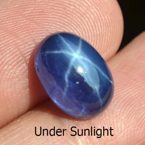 7.20 Ct 12x8.5 MM Blue Star Sapphire 6 Rays Lab Created Corundum VDO BS8180 - Picture 2 of 6