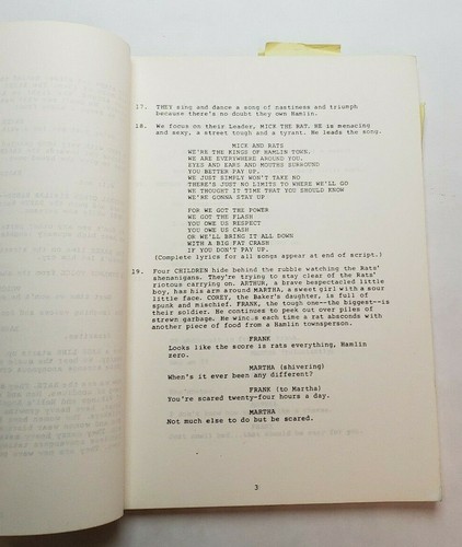THE PIED PIPER / Elizabeth Swados 1984 Unproduced Screenplay, Wohleigh Company - Picture 6 of 12