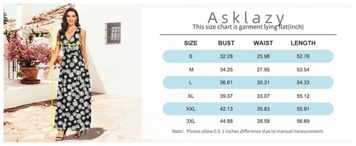 Women Sleeveless Deep V Neck Loose Plain Long Maxi Casual Dress,Us Size,M,Dark G - Picture 5 of 12