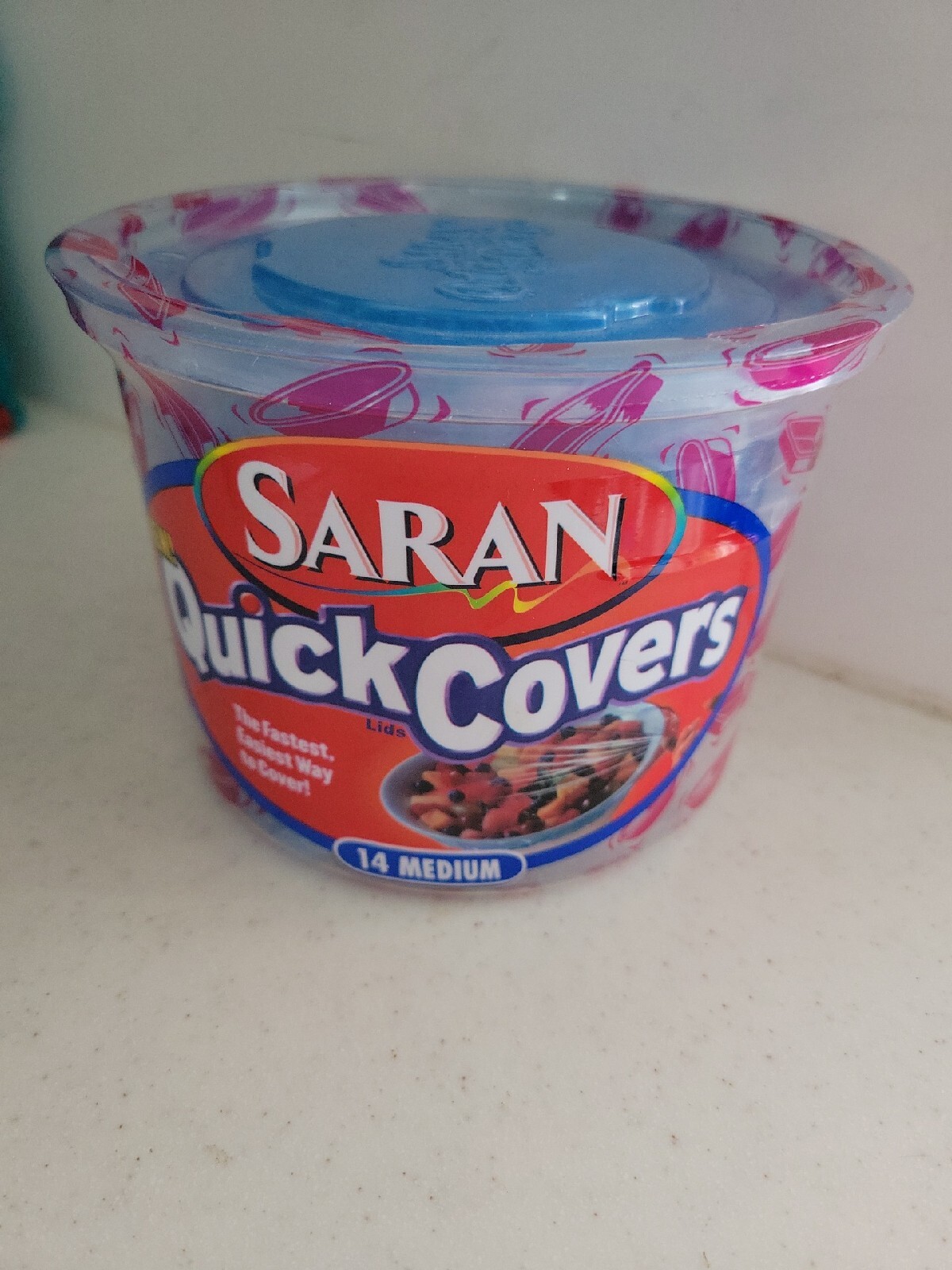 Saran Quick Covers Lids 14 Medium Size 141/8 inch in Diameter SEALED