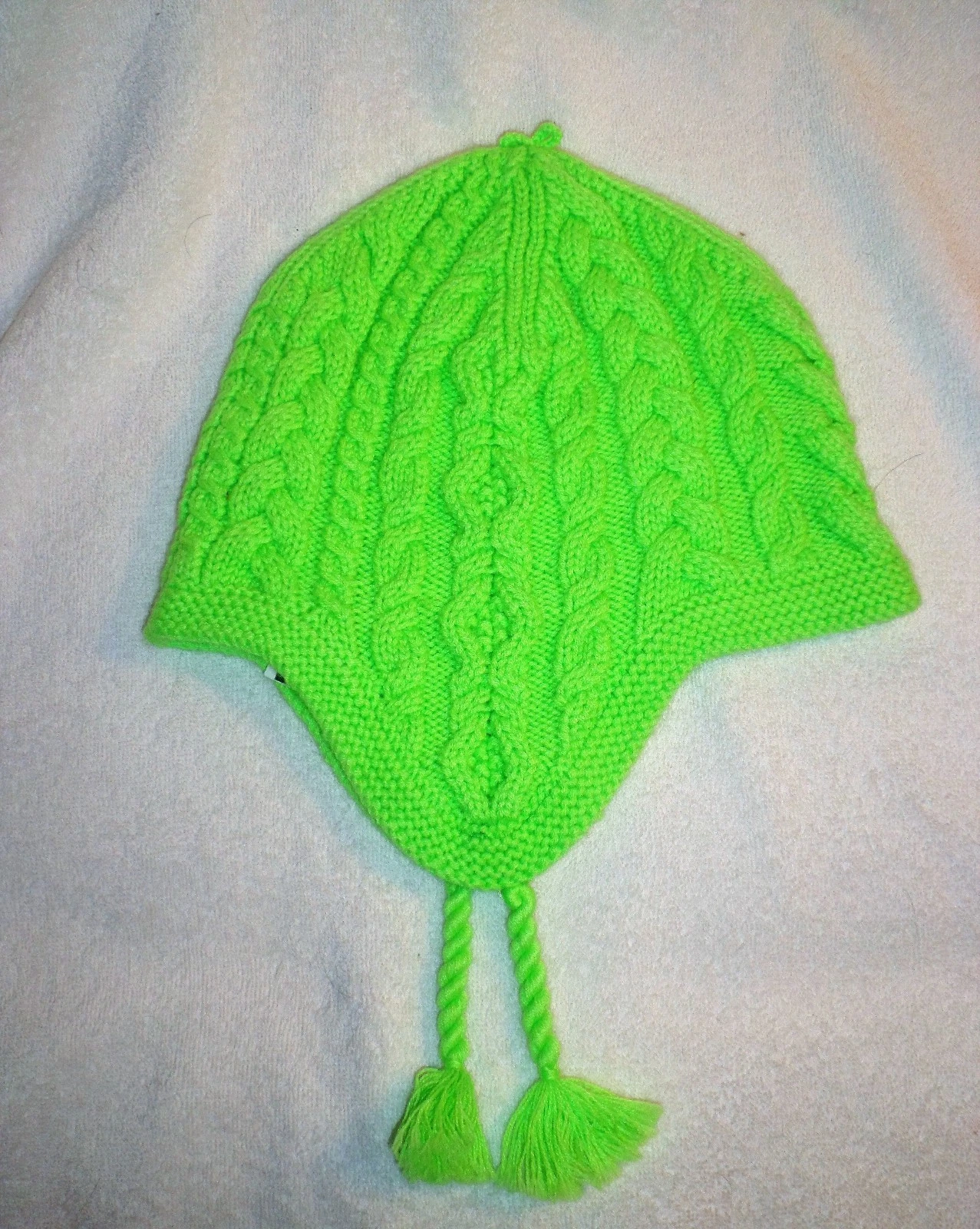 TODDLER SIZE 2T - 4T GIRLS RALPH LAUREN CABLE KNIT HAT BRILLIANT GREEN NWT