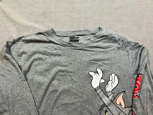 Tom Jerry Camisa Niños 3XL Gris Manga Larga Pullover Camiseta Unisex Niños Jóvenes Foto 2 de 4