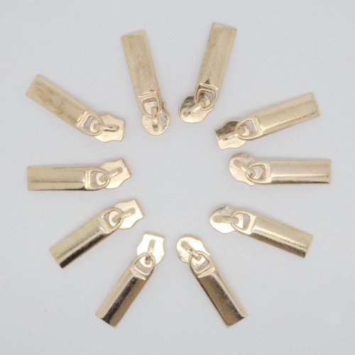 10pcs Gold Plated Fix Zip Puller/Zipper Pull Sliders Head Repair Instant Kit - Picture 6 of 7