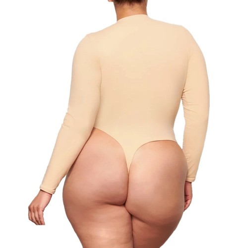 Body Skims Grande SE ADAPTA A TODOS MANGA LARGA CUELLO REDONDO Arena Nuevo con Etiquetas - Imagen 4 de 6