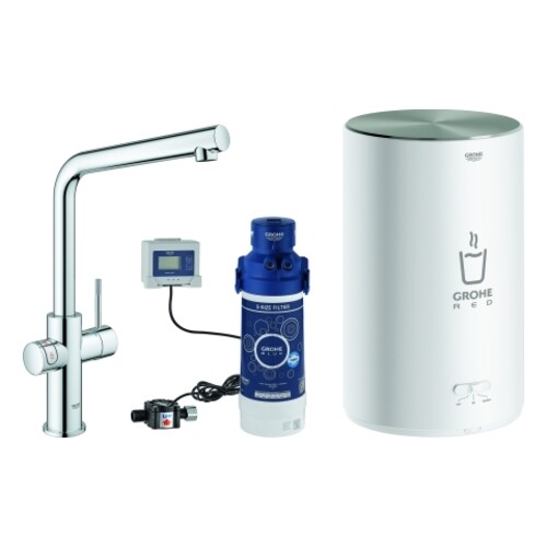 Grohe Red Duo Armatur und Boiler Größe M, L-Auslauf, Farbe: Chrom - Bild 1 von 2