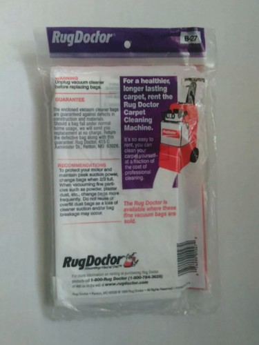 Rug Doctor B-27 Typ U 2 Staubsaugerbeutel Neu Originalverpackt - Bild 2 von 2
