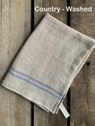 Charvet Editions "Country Washed" (Blue), Natural woven linen tea towel. France,
