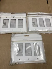 NEW Allen + Roth Wall Plate White Finish 6.77 In x 0.22 in x 4.88 In 3 Pack