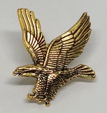 Eagle Antique Golden Colored Shiny Brooch Pinback Pin Tie Tac Collar Lapel