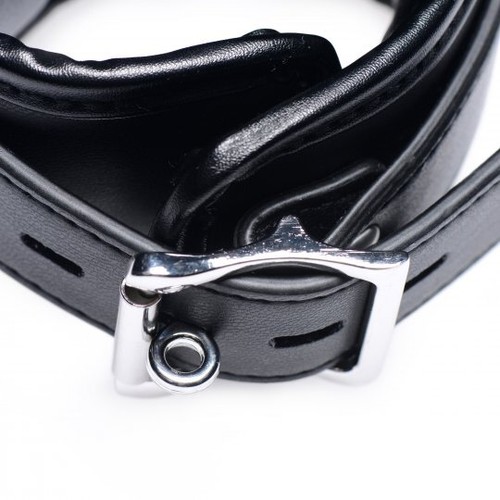 Padded Thigh Sling w Wrist Cuffs Restraints Slave Master Sub Dom Strict Sexy Bl - Picture 4 of 10