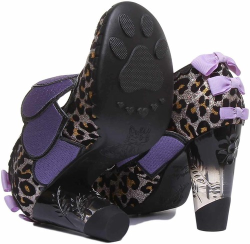 Irregular Choice Lockhart Womens Glitter Shoes In Black Leopard Size UK 3 - 8 - Picture 4 of 12