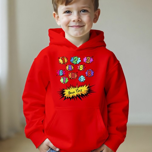 Personalised Boys and Girls Comic Number Day Ideas Jumper Hoody for Kids #ND - Picture 9 of 31