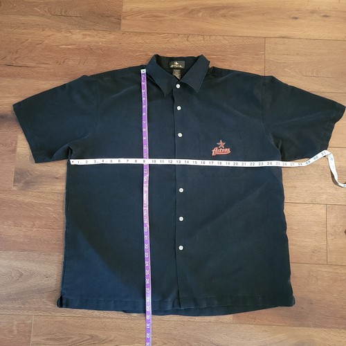 Houston Astros Antigua Button Up Shirt Black Size XL Short Sleeve READ - Picture 3 of 12