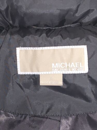 Michael Michael Kors Gunmetal Faux Fur Trim Hooded Down Long Winter Coat Medium - Picture 8 of 24