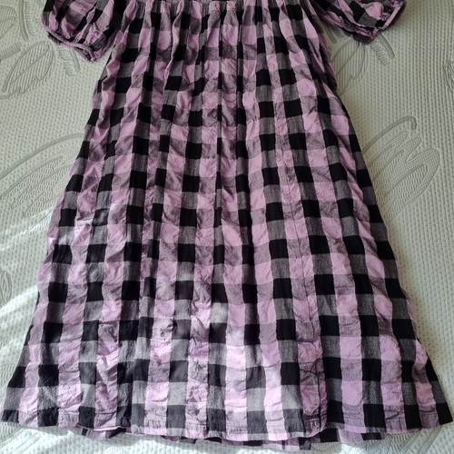 Collusion Oversize Garden Midi Smock Dress In Purple And Black Gingham Size UK 6 - Picture 13 of 21