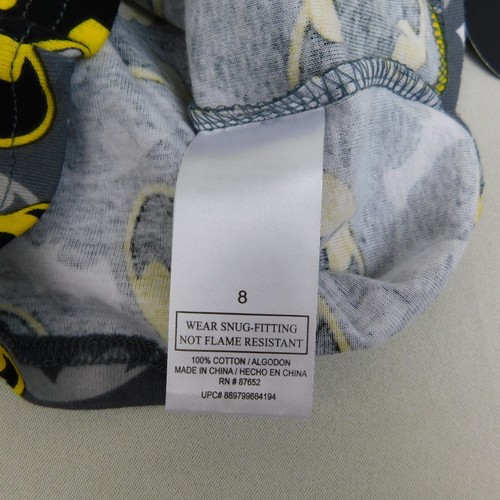 DC Comics Batman Long Sleeve Fitted Knit Pajama Top - 8, Gray #5559 - Picture 6 of 7