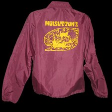 1970s Vtg Santa Cruz Dive Bar Jacket Mulsuttons Swingster Sz M Maroon Yellow USA