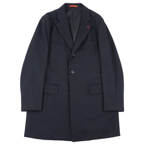 Isaia Napoli Slim-Fit Black Herringbone Wool-Cashmere Overcoat 44R NWT Coat - Picture 2 of 11