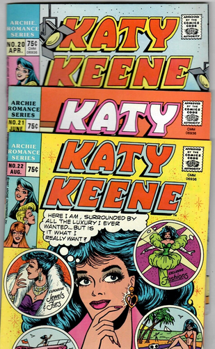 Katy Keene # 20,21,22 (8.0) 1987 Archie Romance Copper-Age 3 Book Lot ๐