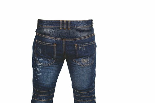 Men Motorcycle Denim Jeans Zipper Skinny Casual Ripped Stylish Slim Fit Pants - Picture 37 of 37