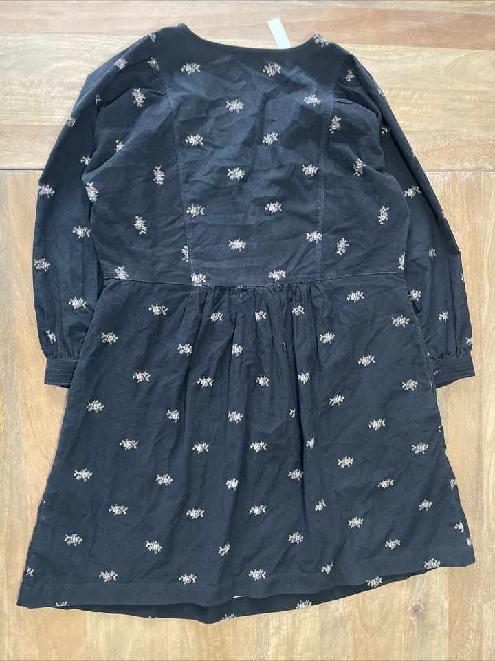 Mini Vestido Madewell Pana Acolchado-Babero Talla Pequeña Negro Estampado Completo Cuello en V Foto 2 de 4