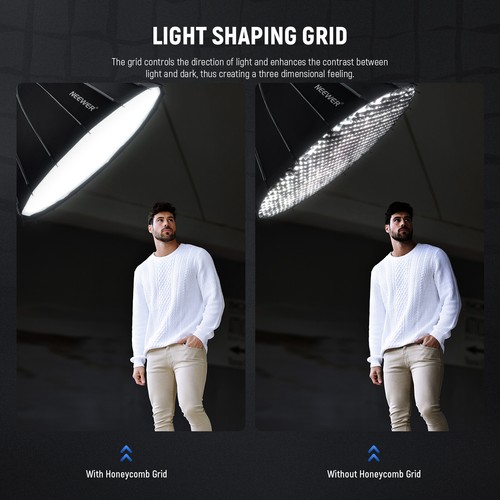 120cm Parabolic Softbox Quick Setup Quick Folding mit Diffusoren - Picture 4 of 8