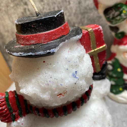 VINTAGE Christmas Candles x4 Santa Claus & Snowmen Father Christmas Novelty - Picture 5 of 14
