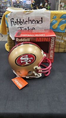 NIB SAN FRANCISCO 49ERS VSR4 RIDDELL MINI NFL FOOTBALL HELMET LOGO