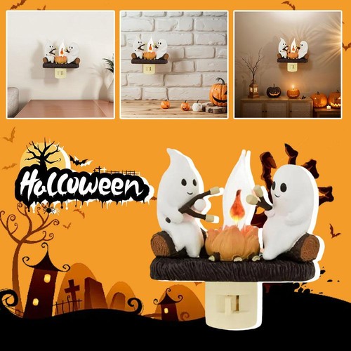 Ghost Campfire Flicker Flame Nightlight Faux Night Light Plug Indoor Decorations - Picture 7 of 10