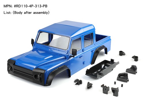 Guscio pickup camion 4 porte per 1/10 RC cingolato auto Traxxas TRX4 Wilderness Guard - Foto 26 di 44