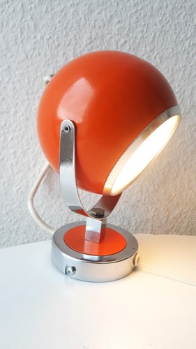 70er Vintage Kugellampe Tischlampe / Wandlampe Orange · 70er Space Age NR.2 - Picture 2 of 9