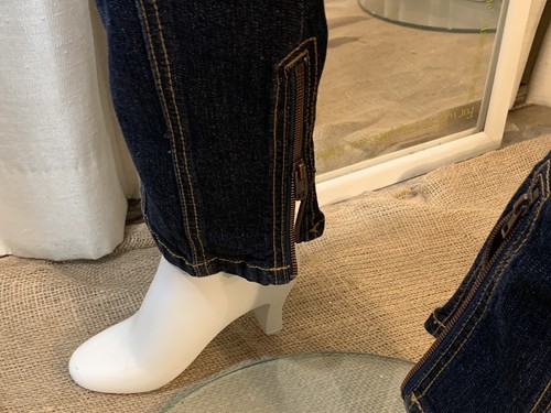 Philippe Adec Women’s Designer Indigo Blue Denim Jeans Pants Sz 6 Ankle Zip NWT - Picture 6 of 12