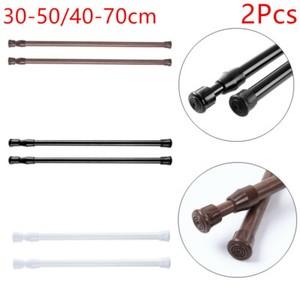 2 Tension Rod Spring Curtain Expandable Loaded Short Extension Rotate Tube 20" 2 Tension Rod Spring Curtain Expandable Loaded Short Extension Rotate Tube 20"