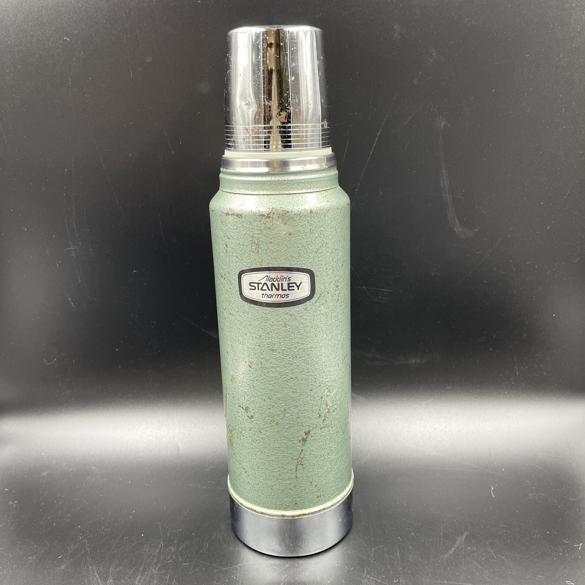 T*e様 Aladdin Marca Aladdin Stanley Thermos A-944C Green Metal 1 Quart 32 Oz Vintage