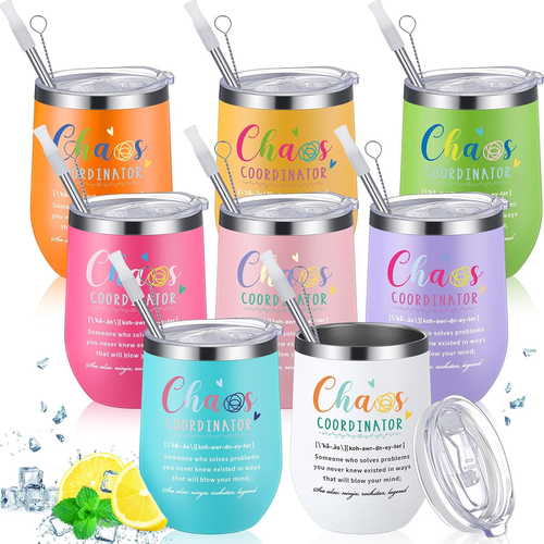 12 Oz Chaos Coordinator Gifts Tumbler Employee Appreciation 2025 for Women Stain - Picture 9 of 15