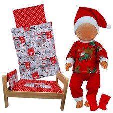 6-tlg. Puppen Schlafset für Baby Puppe bis 43 cm (ohne Puppe und Puppenbett)