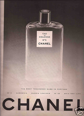CHANEL Eau de Cologne No.5 ヴィンテージ広告1960年 CHANEL Eau de Cologne No.5 ヴィンテージ広告1960年 1960