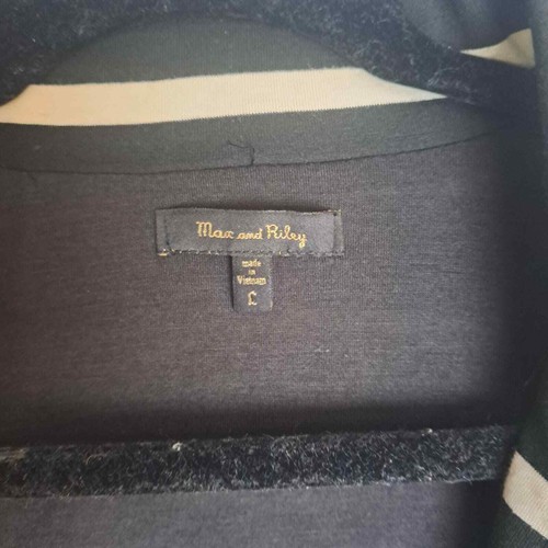 Max and Riley Blazer Sz L Women's Black & Cream One Button Long Sleeve - Picture 6 of 11