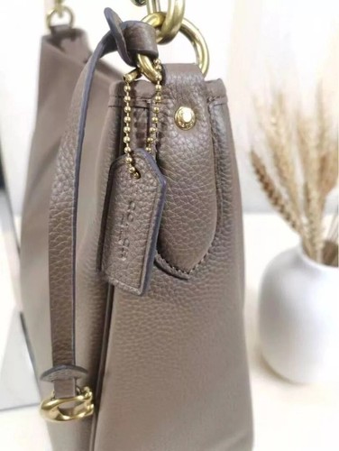 COACH Cary Shoulder Bag Dark Stone CC435 Outlet NEW - Picture 7 of 10