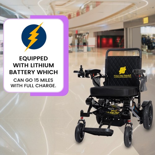 Fold And Travel Auto Fold Remote Control Lightweight Electric Power Wheelchair - Picture 8 of 12