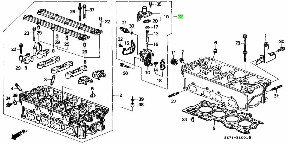 Conjunto de válvula de carrete genuino HONDA Civic Civic del Sol 15810-P30-005 OEM NUEVO Foto 2 de 4