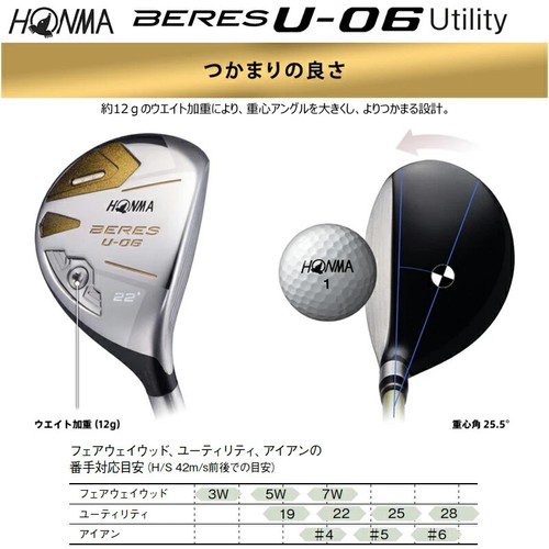 HONMA BERES U-06 Utility Hybrid 28H ARMRQ X 52 2S 2Star Graphite Shaft R-Flex - Picture 7 of 8
