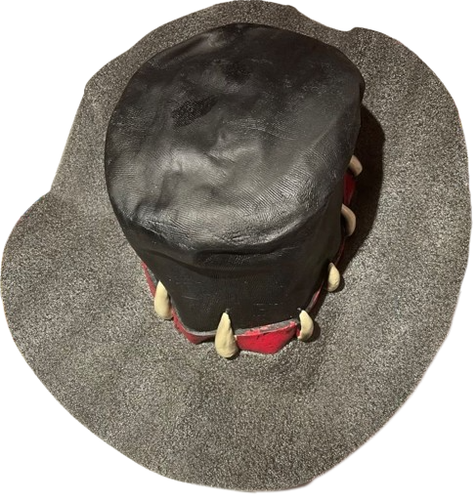 MASCARILLA VINILO PIRATA ZOMBIE + Sombrero Negro Outback Halloween Disfraz Adulto Calavera Muerta - Imagen 11 de 15