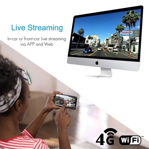 Grabadora de transmisión en vivo WIFI Android 4G DVR 1080P DashCam doble para automóvil a través de APP PC - Imagen 7 de 11