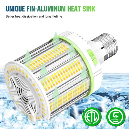 80W/60W/48W 4.5/5/5.7K LED Corn Light Bulb E39 Base for Garage Factory GYM Shop - Picture 11 of 14