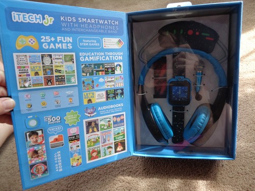 NISB-iTECH JR KIDS SMARTWATCH WITH HEADPHONES/INTERCHANGEABLE BAND & MINI MIC-LU - Zdjęcie 6 z 12